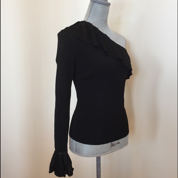 Scripted One Shoulder Evening Top - Picture 8 of 8